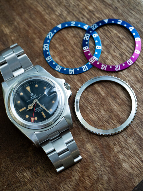 Alternative view of Sanford MKII - Interchangeable Bezel / Fuchsia & Blueberry Bezel / Aged Edition / Metal Bracelet + Leather Strap Set / Pre-Order / Delivery Date – Mid of January 2026