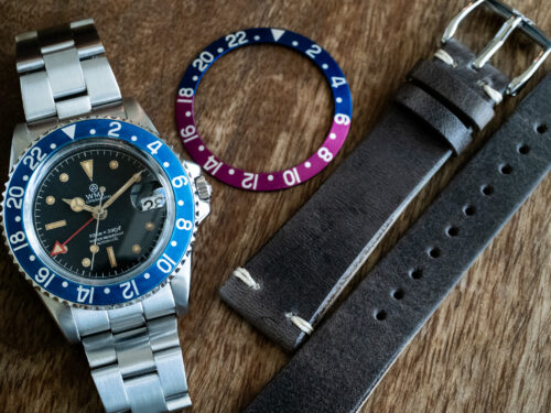 Sanford MKII - Interchangeable Bezel / Fuchsia & Blueberry Bezel / Aged Edition / Metal Bracelet + Leather Strap Set / Pre-Order / Delivery Date – Mid of January 2026