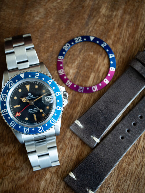 Alternative view of Sanford MKII - Interchangeable Bezel / Fuchsia & Blueberry Bezel / Aged Edition / Metal Bracelet + Leather Strap Set / Pre-Order / Delivery Date – Mid of January 2026